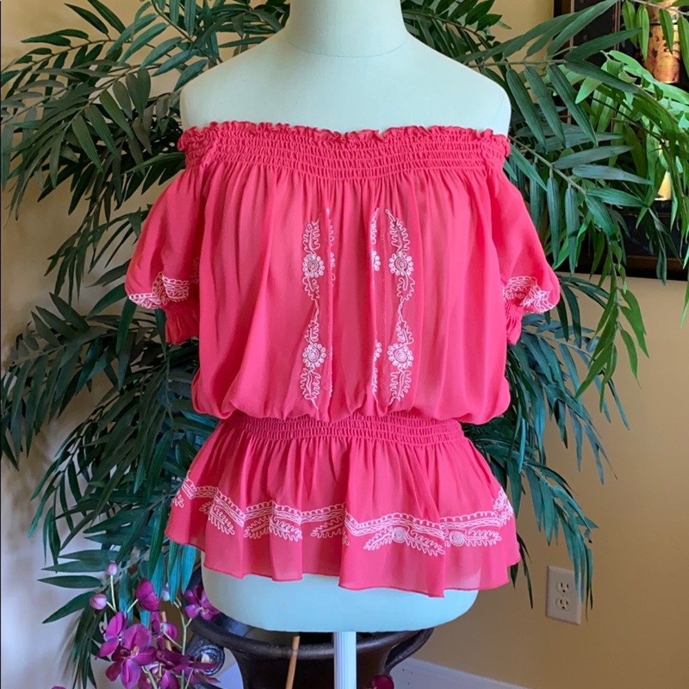 Joie Off the Shoulder Silk Blouse